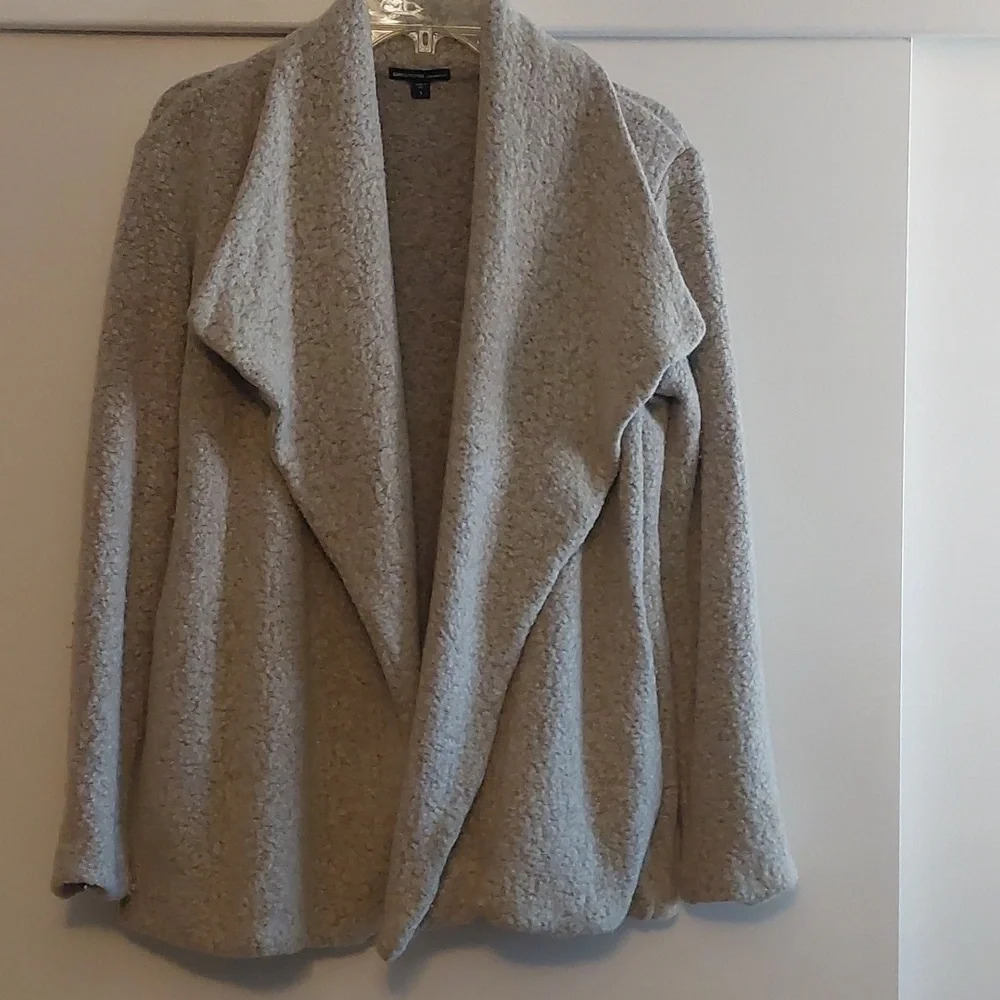 James Perse long boucle cardigan Open front Drapey Oatmeal Beige S
